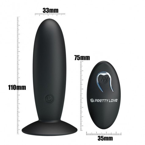 Анальная пробка с вибрацией и пультом управления Remote Control Vibrating Plug - 11 см.