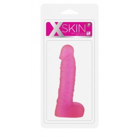 Розовый фаллоимитатор XSKIN 7 PVC DONG TRANSPARENT PINK - 18 см.